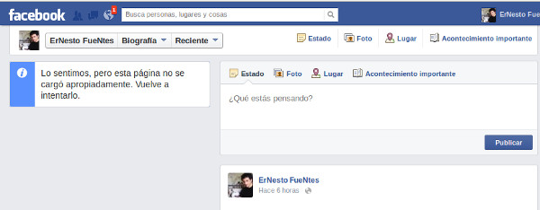 facebook, error
