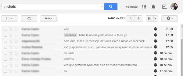 tutorial, historial chat gmail