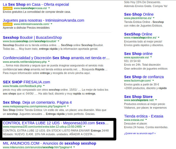 posicionamiento en buscadores, sex shop entrega rapida